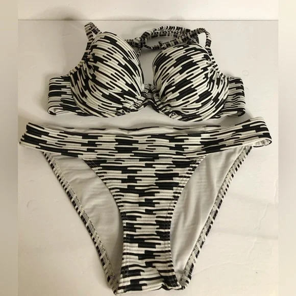 Victoria Secret Black and White Two Piece Bathing Suit - Picture 4 of 12